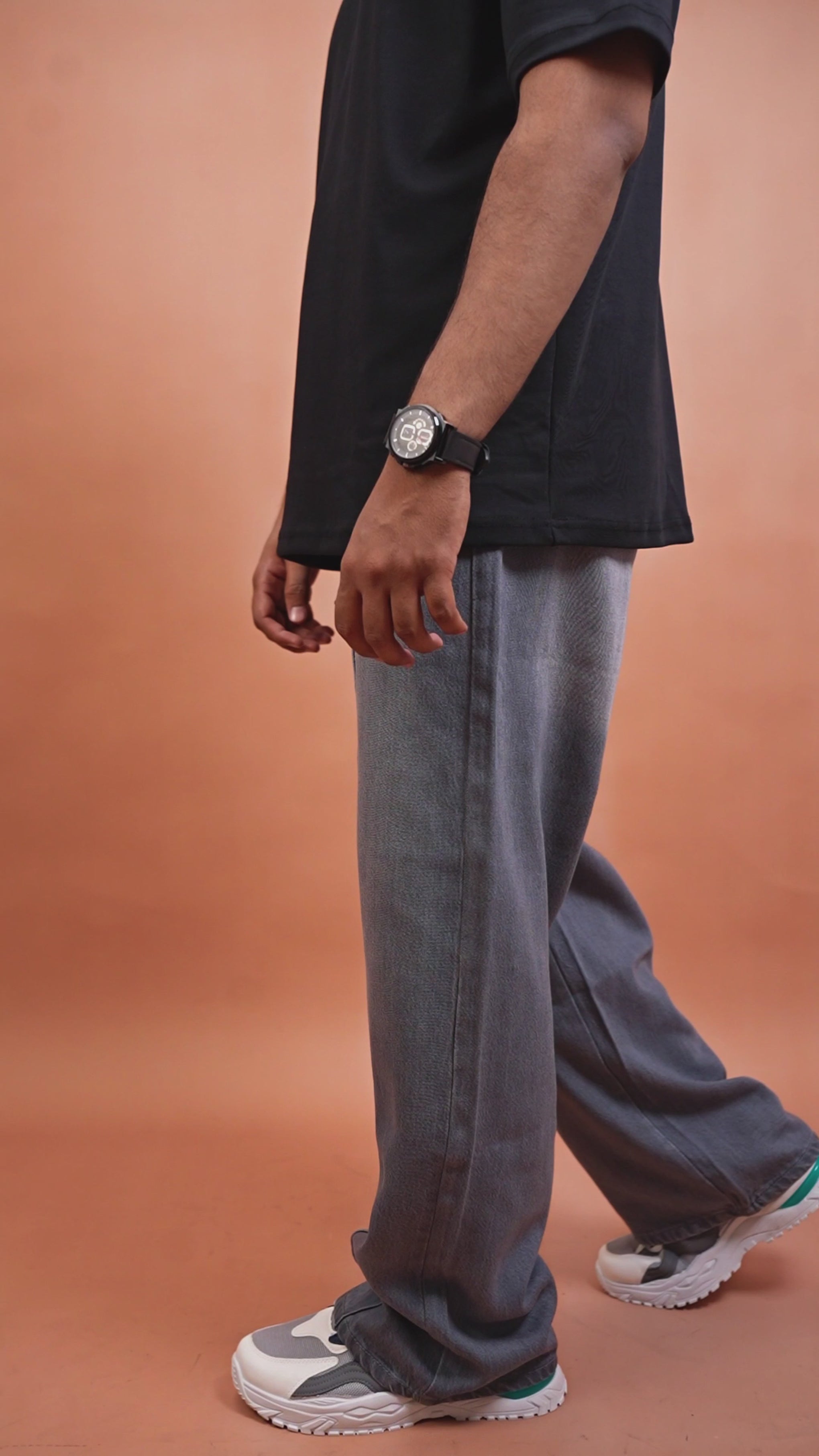 PLATTED SMOKEY Gray Denim Trouser (UNISEX)
